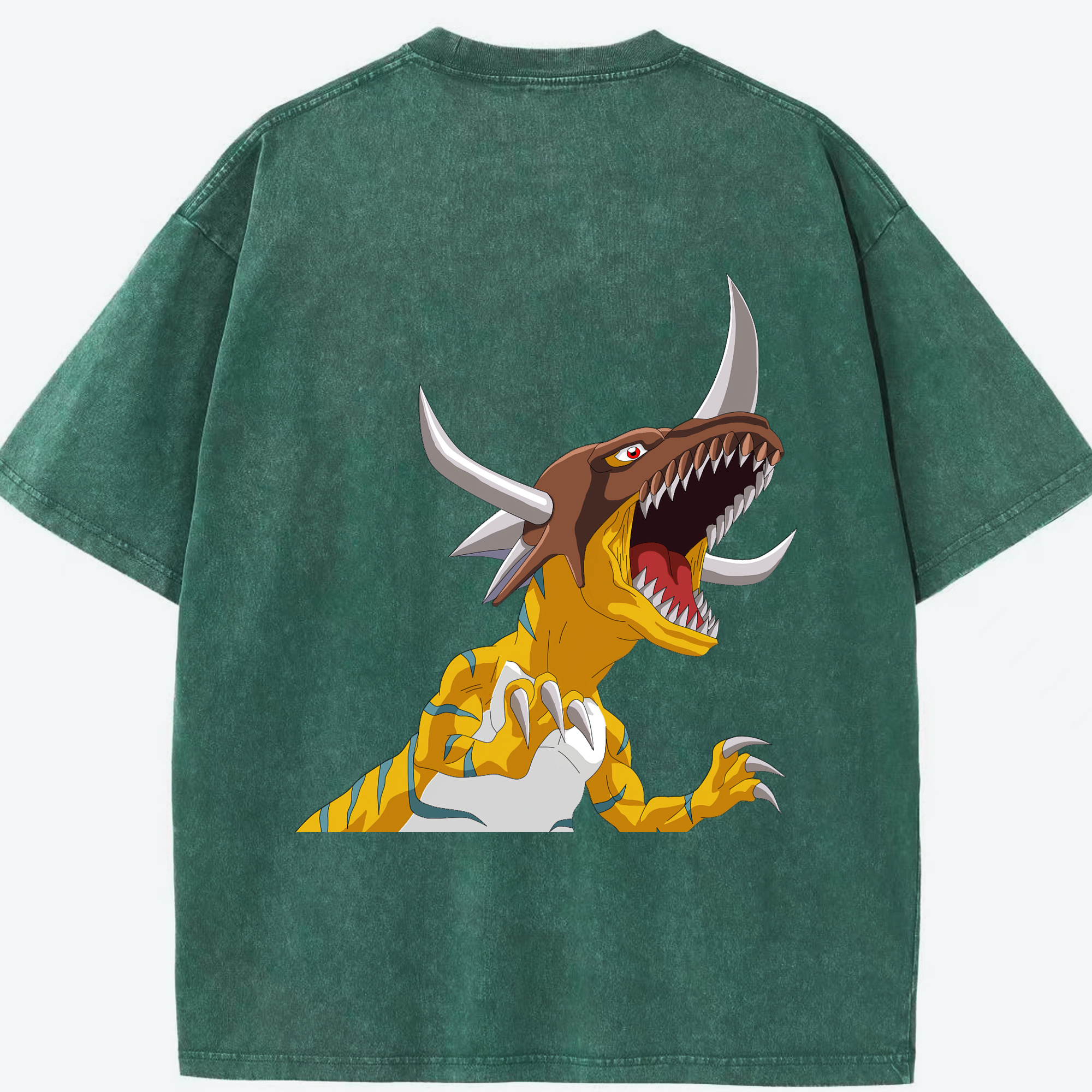 （画像用） Digimon デジタルモンスター/デジモン 綿100% ヴィンテージ風 半袖Tシャツ（背面プリント）